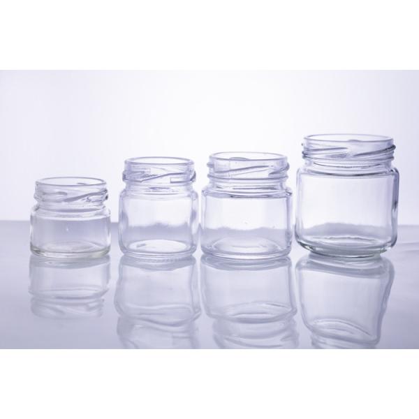 Eco 25ml 50ml Jam Glass Preserve Jars Clear Glass Canisters With Black Lids