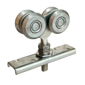 Quality 40mm Hanging Door Rollers With Steel Ball Galvanized White for sale