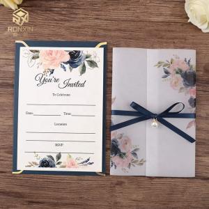 Customized Royal Blue Wedding Invitations Luxury With BSCI Approval