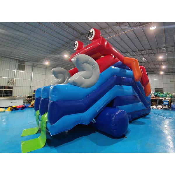 Commercial Grade Inflatable Dry Slide Crab Cartoon Inflatable High Double Slides For Kids And Adults