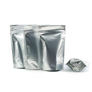 China 250g Black Coffee Silver Plastic Pouch Packaging With Reclosable Zipper on sale