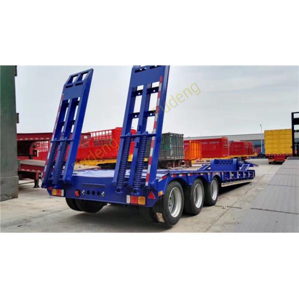 Transport 60ton With 3 Axles Heavy Duty Equipment Lowboy Trailer Optional Dimensions