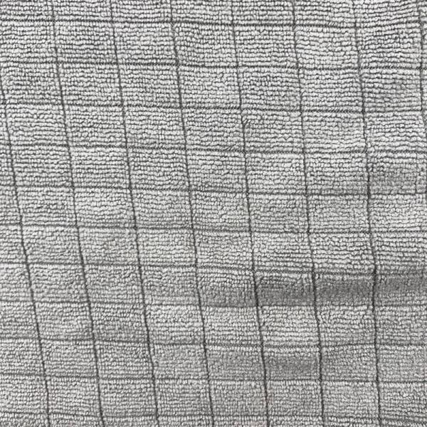 Grey Weft Big Grid Microfiber Cleaning Cloth 80% Polyester 20% Polyamid