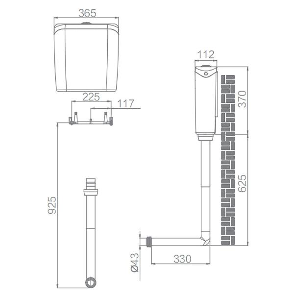 ARROW Lavatory Toilet Water Tank Squatting Pan Plastic Material
