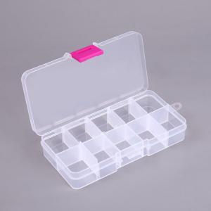 Small Pink Lock Plastic 10 Grid Bead Organizers And Storage Containers Box