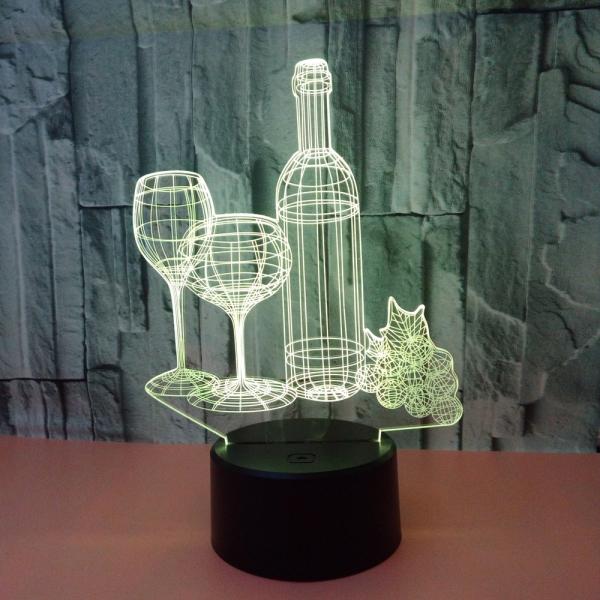 Colorful 3d table lamp 3D night light bottle touch remote control home gift 3D night light