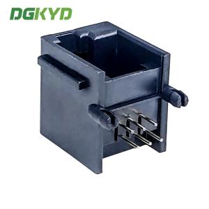 RJ12 Ethernet connector 1X1 6P6C with ear left buckle fully plastic DGKYD5523LE1