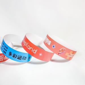 Plain Neon Tyvek Wristbands , Waterproof Number Paper Wristbands For Events