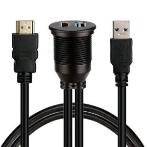 Male To Female USB3.0 HDMI HD Cable Ship Dashboard 2m