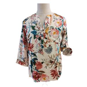 Stain Printed M Loose Fit Ladies Casual Blouse
