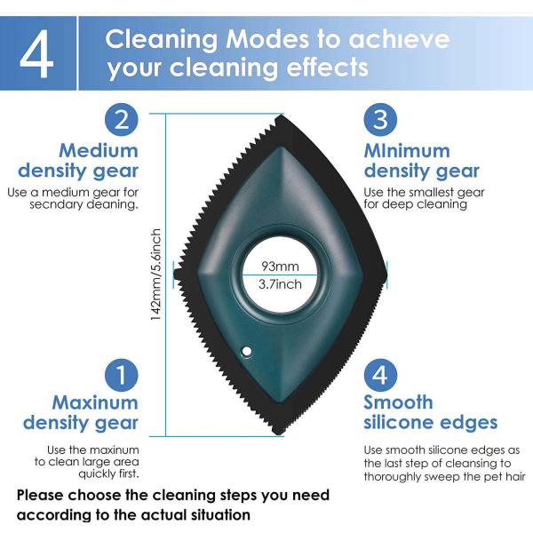 Cat Hair Remover PET Cleaning Brush With Detailing Squeegee Plastic Bristles