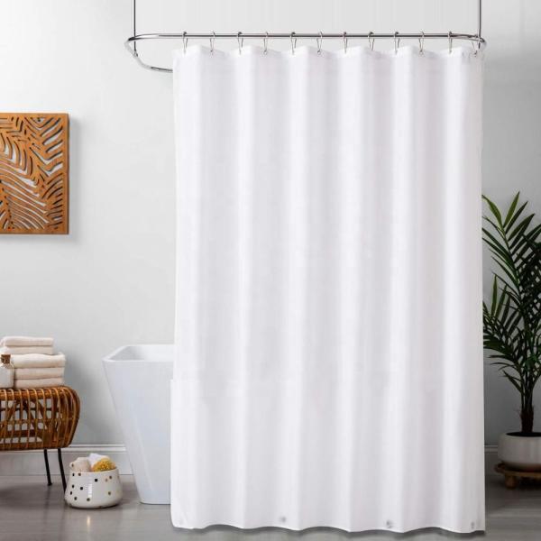 White Wholesale PEVA Plastic Waterproof Thick Bathroom Shower Curtains With