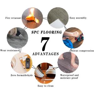 Anti-scratched 6mm Plastic Floor Covering Tiles for Hospital Vinyl Flooring