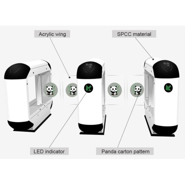 Width 600mm High Security Kindergarten Swing Barrier 1200*200*900mm