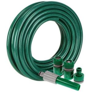 green PVC 3-layers braided uv resistant garden hose with yellow ray