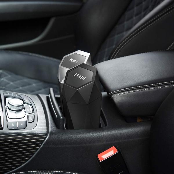 Leakproof Vehicle Trash Bin Easy Clean Up Car Trash Can with Lid New Car Dustbin Diamond Design