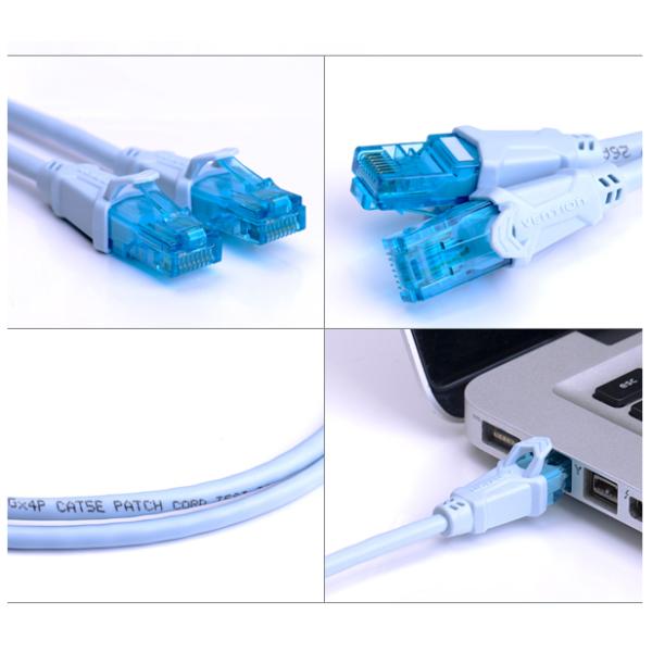 Computer Cat5e Network Cable High Speed UTP VK50004 With Metal Shell RJ45 Connector