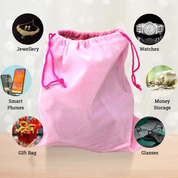 Flexible Simple Soft Durable Lightweight Velvet Drawstring Bag