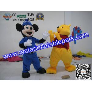 Plush Advertising Mascot Costume , Mickey And Winnie Mascot