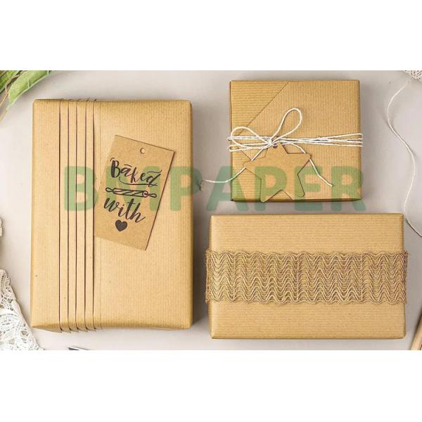 60gsm Ribbed Brown Craft Paper For Gift Wrapping Tear Resistant 70 x 100cm