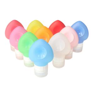 Quality 78Ml Portable Soft Cute heart Silicone Travel Bottle Set With Suction Cup for sale