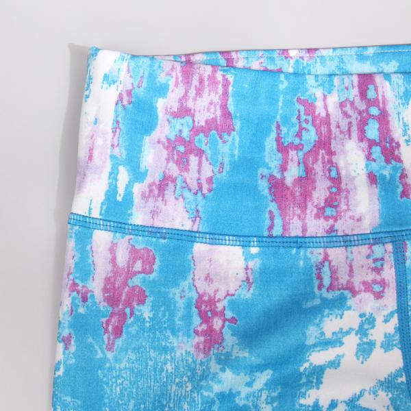 CPG Global Women's Outdoor Leggings Sport Running Pants Yoga Watercolor Blue Pattern HK39