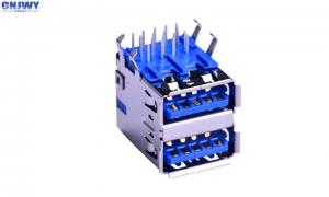 China High Speed Date Wire Input Output Connectors Double Layer DIP Type Blue Plastic on sale
