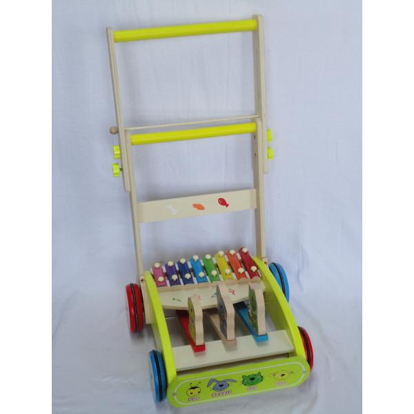 OEM Educational British Rhythm Musical Walker Basswood Car Carrier Toy for