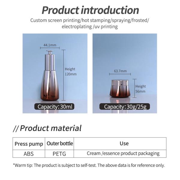 PETG Collar Material Double Wall Face Cream Container 30g for Other Cosmetic in Luxury White Transparent