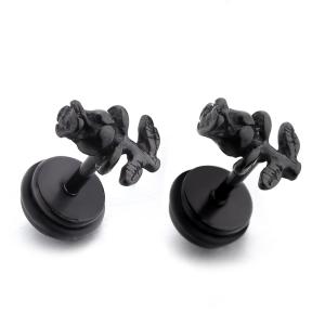 China Women Black Plated Stainless Steel Earrings Rose Fashion Jewelry Earrings on sale