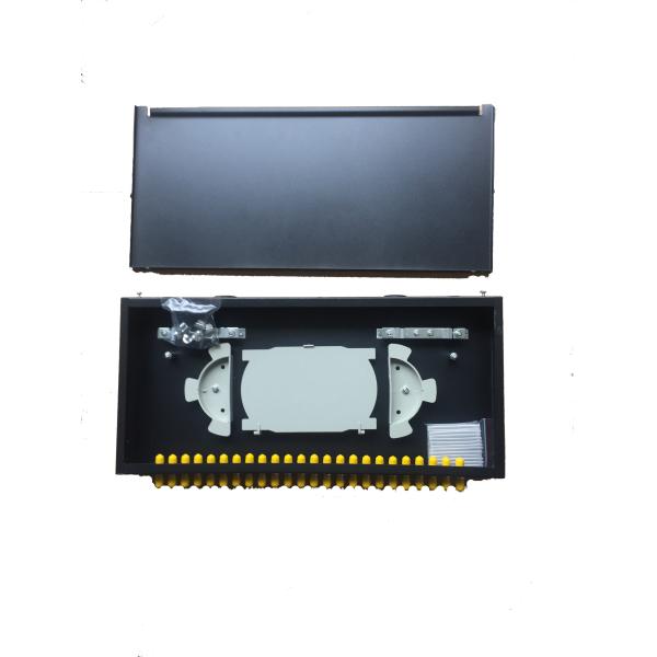 Buy 24 Ports Fiber Optic Panel , 1U Rack Mount Patch Panel With ST Simplex Adapters at wholesale prices