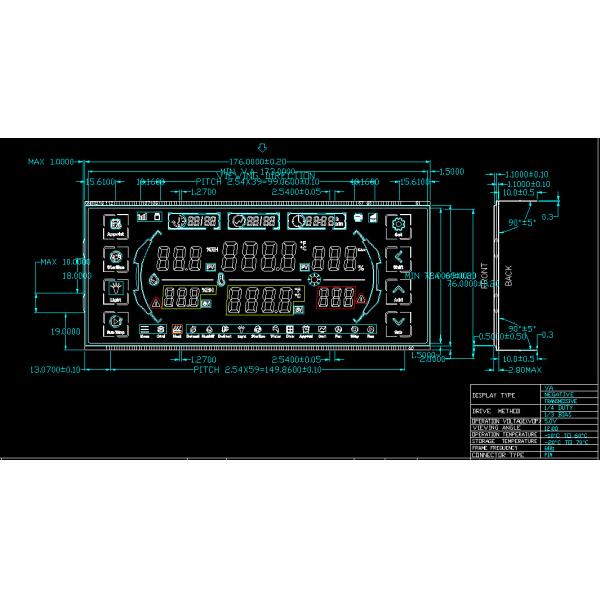 Customized PIN Connector Intelligent Drying Oven IN 7 Segment LCM LCD Display