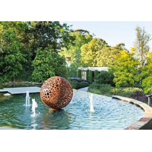 Rusty Corten Steel Hollow Ball Sculpture For Garden