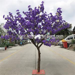 Safe Jacaranda Wood Purple Artificial Flower Tree Fire Retardant