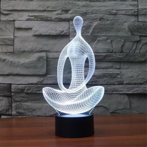Yoga Cyan 3D Led Illusion Lamp Night Light Christmas Changeable Rohs