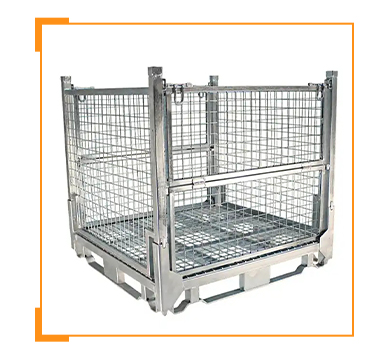 Stackable Collapsible Metal Storage Wire Mesh Warehouse Steel Basket