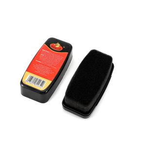 Men Black Shoe Shine Sponge Instant Shoe Polish Portable Plastic Can