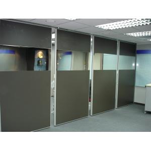 Folding Office Partition Walls Melamine Surface MDF Board Aluminium Frame