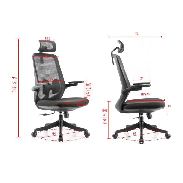 Backrest Adjustable 2D Ergonomic Luxury Office Chair for Boss Cadeira de escritorio
