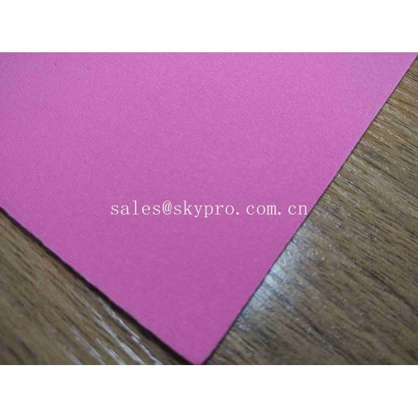 Buy 1mm Thick High Elastic Pink SBR Thin Neoprene Fabric EVA with Polyester Jersey Coating Rubber Sheet at wholesale prices