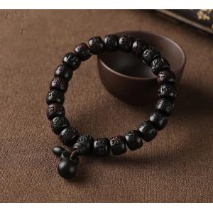 Unisex Mystical Bracelet Dark Brown Tibetan Lightning Strike Wood Bracelet