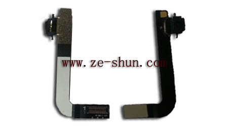 Black Cell Phone Flex Cable For iPad 4 , Plun In Flex
