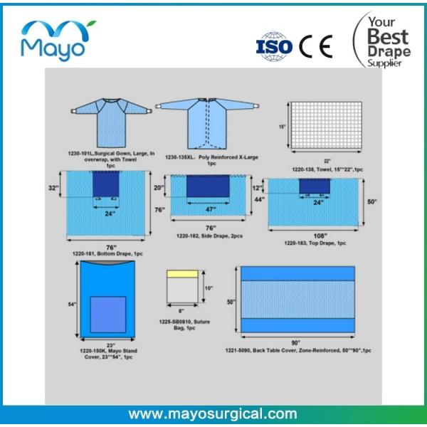 Buy Customized General Drape Use Universal Surgical Pack With Gowns at wholesale prices