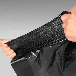 Custom Heavy Duty Plastic Trash Bags with Black Logo and Strong Material