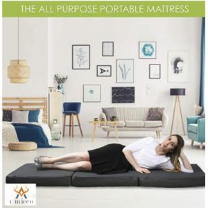 Tri Fold POE Mattress With Removable Cover Lightweight Portable