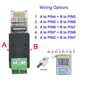 RJ45 Network Male 8P8C to RS485 Screw Terminal Block Adapter