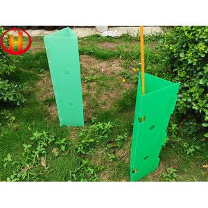 Fireproof Corrugated Plastic Tree Guards Green Triangular 300gsm