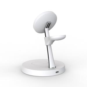 15W Zinc Alloy ABS 4 In 1 Wireless Charging Station with PD/QC3.0 for Multiple