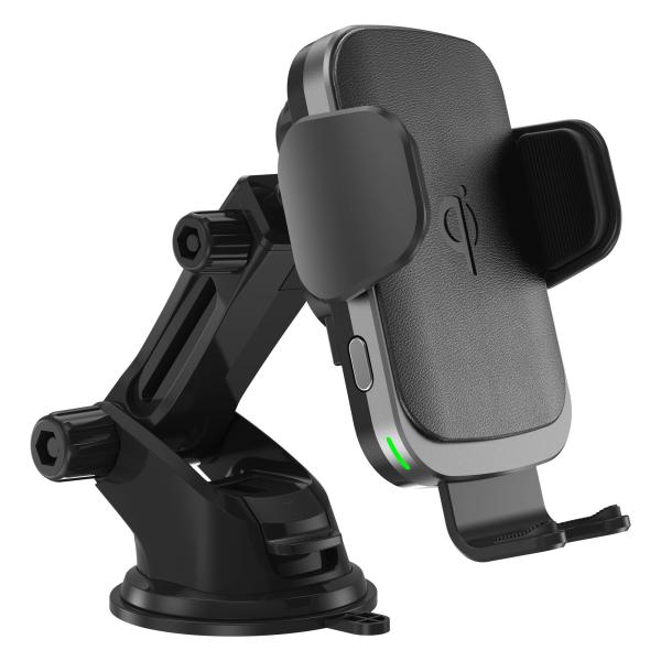 Buy Cell Phone Holder PU Leather 10w Qi Car Wireless Charger at wholesale prices