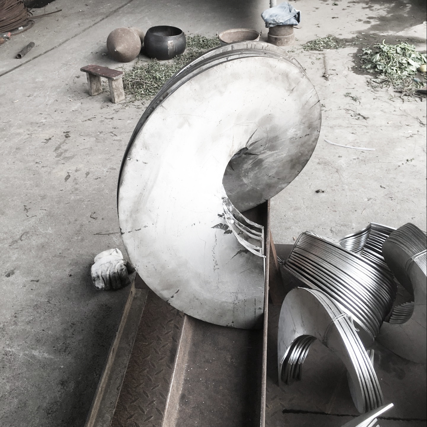 Pile Shaftless Spiral Blade Auger Augering Fabrication Auger Flight